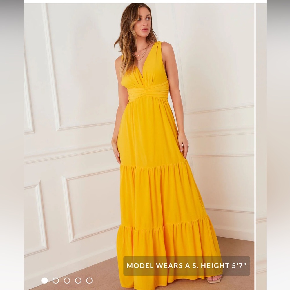 VICI yellow maxi dress size S
